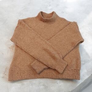 Free People Fuzzy Teddy Bear oversized Cowl neck sweater Womens Size L